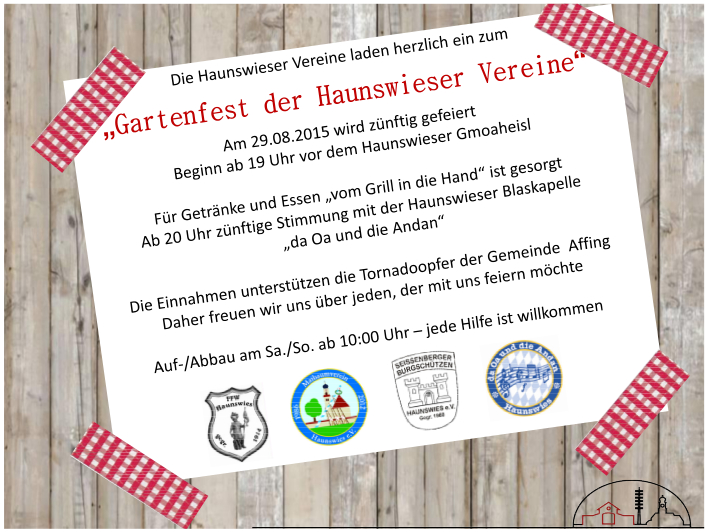 Einladung Gartenfest der Haunswieser Ortsvereine