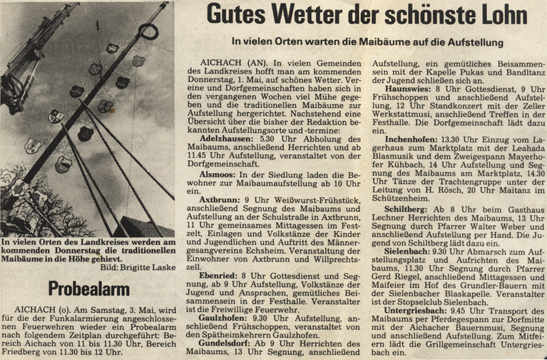 Quelle: Aichacher Nachrichten vom 30.04.1986